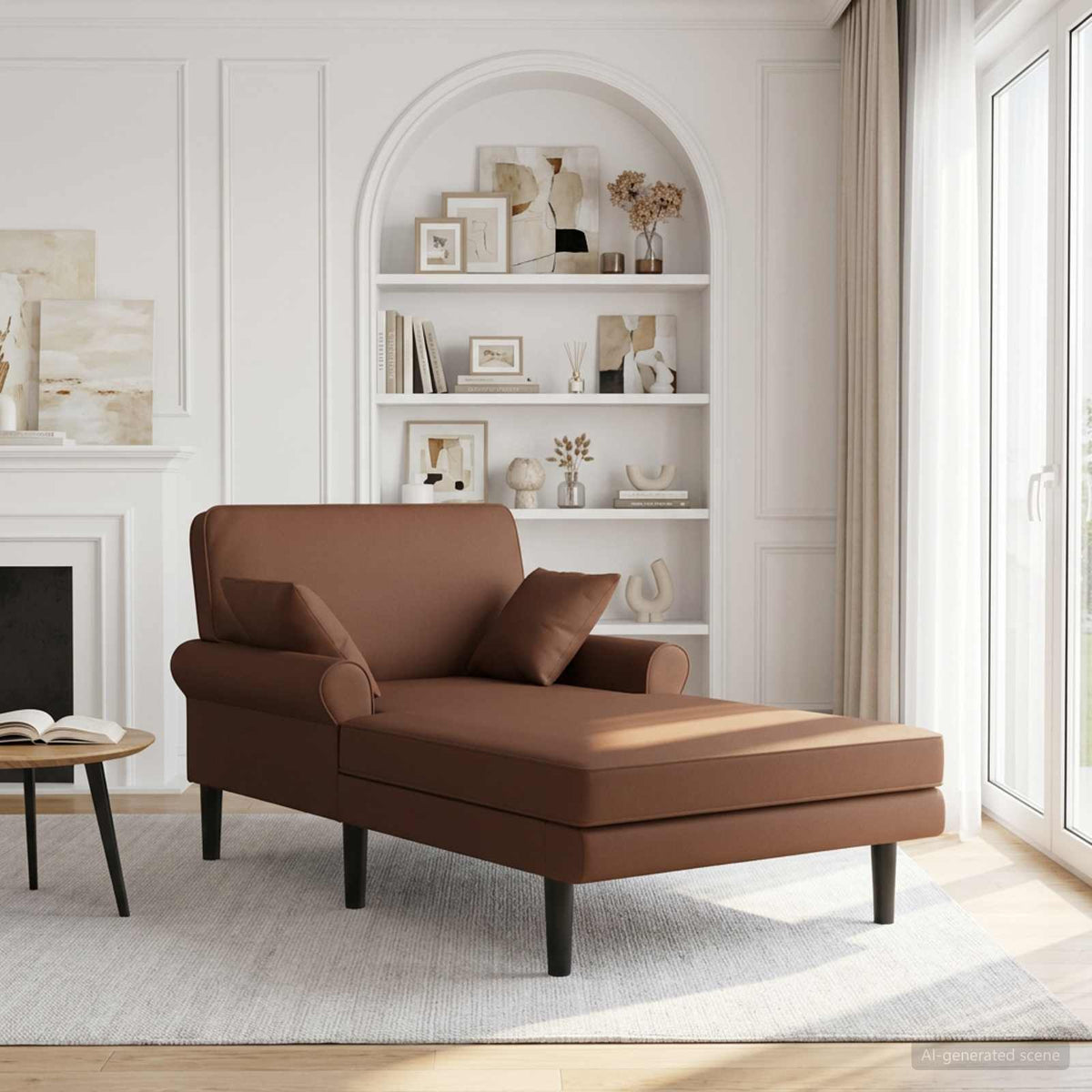 Chaise longue Bruin Kunstleer