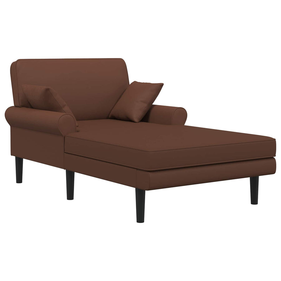 Chaise longue Bruin Kunstleer