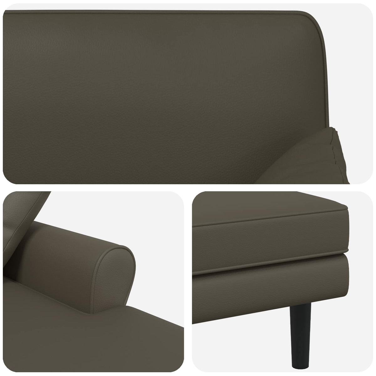 Chaise longue Grijs Kunstleer