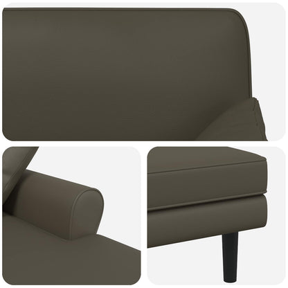 Chaise longue Grijs Kunstleer