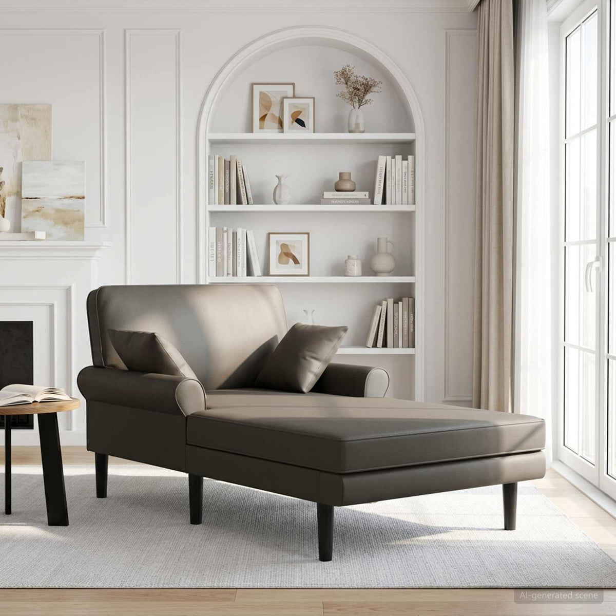 Chaise longue Grijs Kunstleer