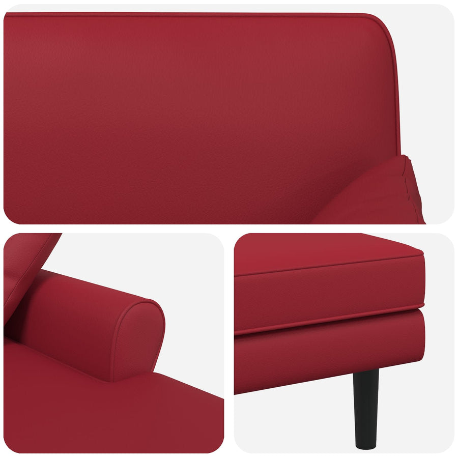 Chaise longue Wijnrood Kunstleer