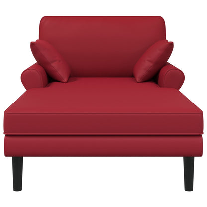 Chaise longue Wijnrood Kunstleer