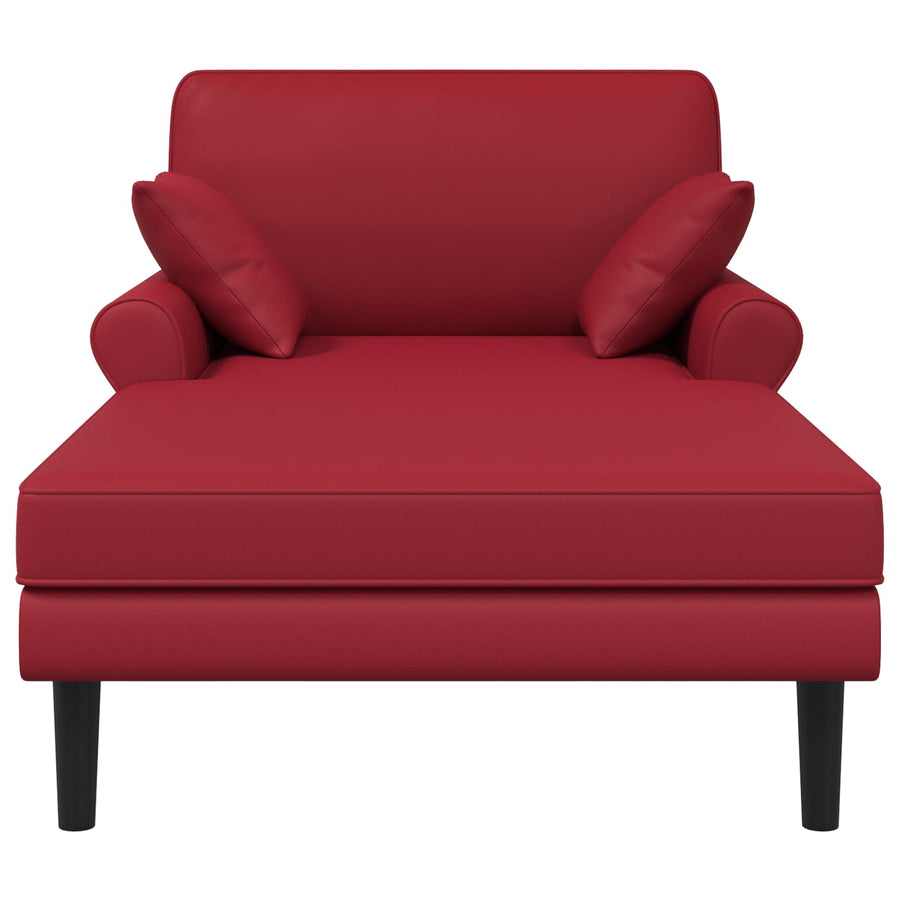 Chaise longue Wijnrood Kunstleer