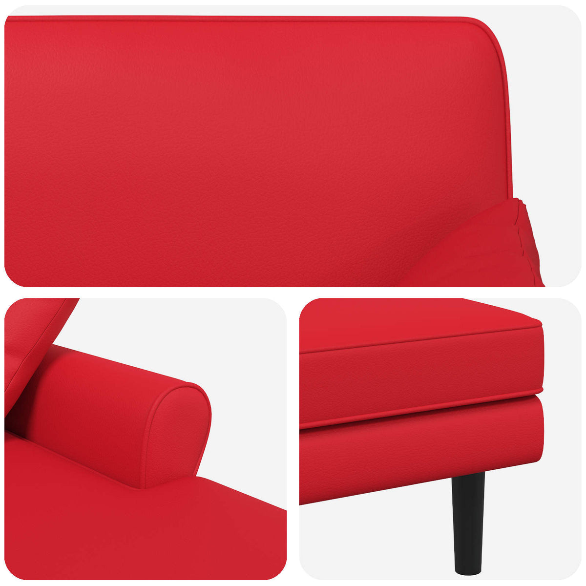 Chaise longue Rood Kunstleer