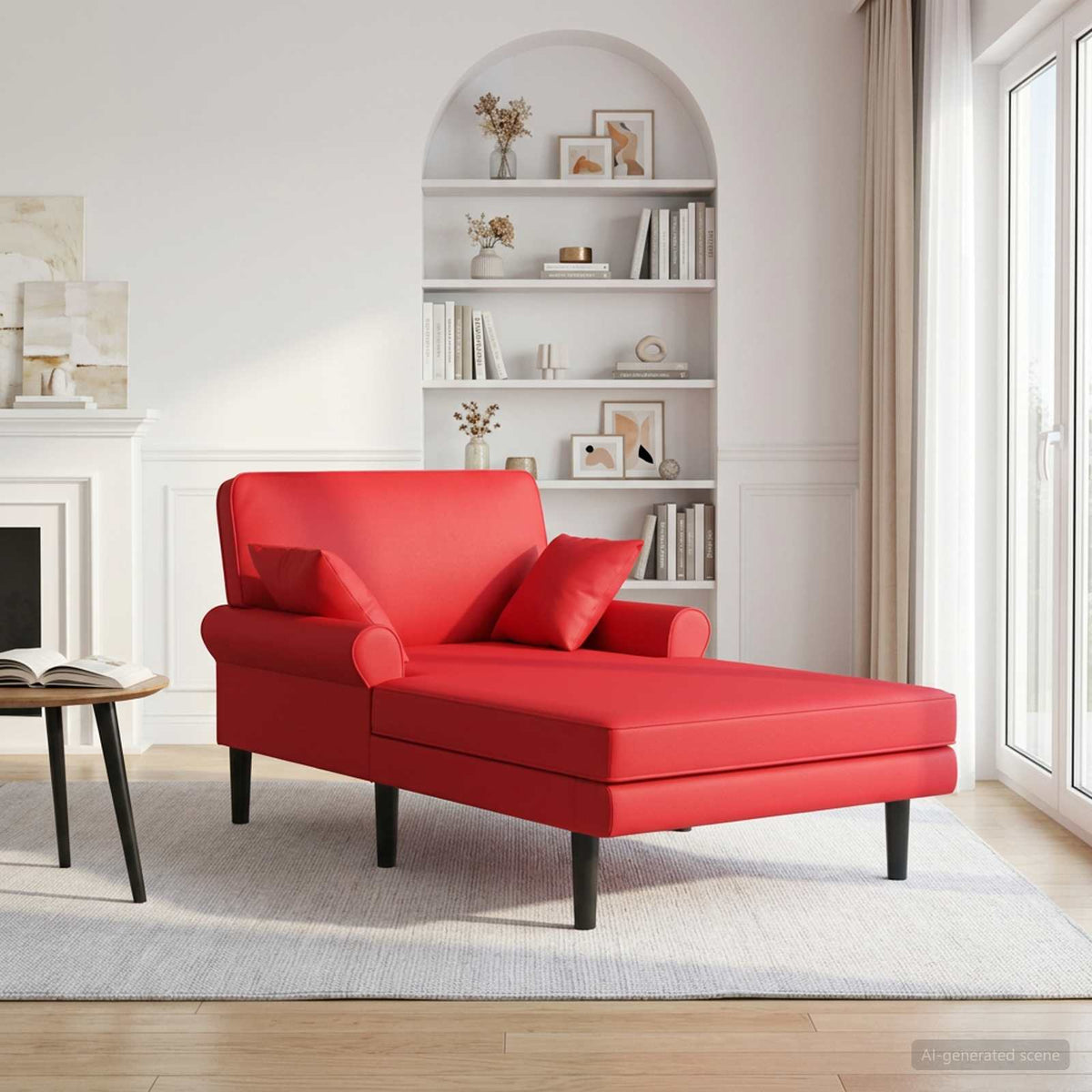 Chaise longue Rood Kunstleer