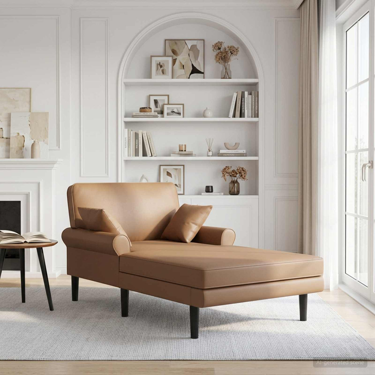 Chaise longue Cappuccino Kunstleer