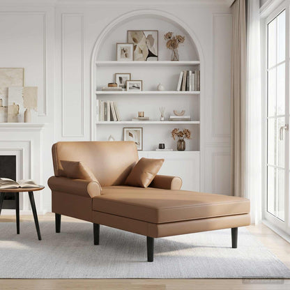 Chaise longue Cappuccino Kunstleer