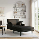 Chaise longue 106x174x86 cm zwart kunstleer