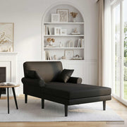 Chaise longue 106x174x86 cm zwart kunstleer