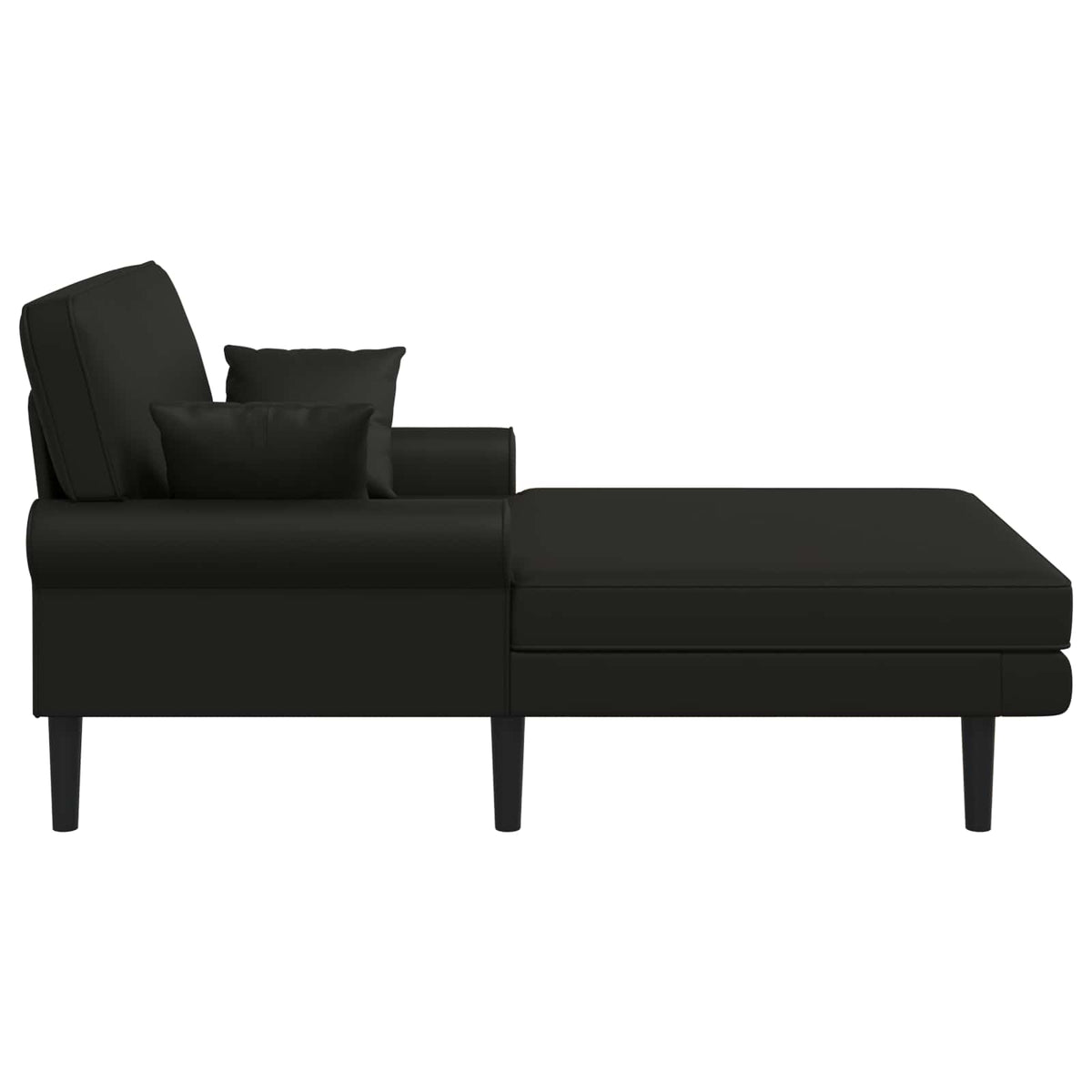 Chaise longue Zwart Kunstleer
