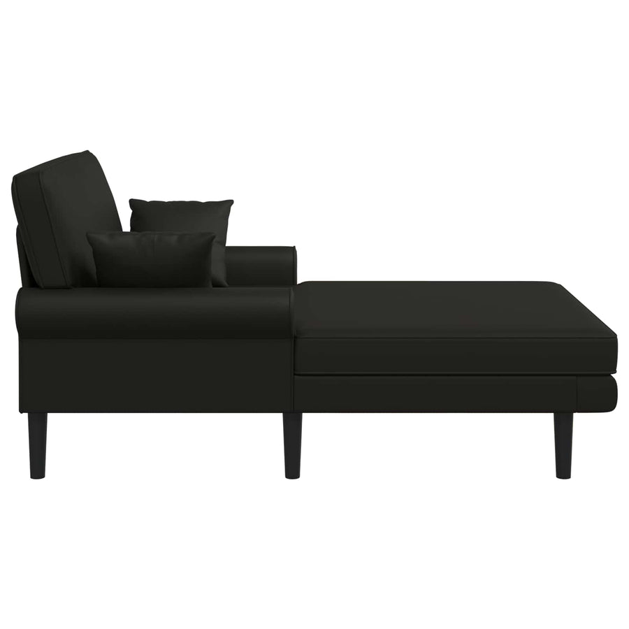Chaise longue Zwart Kunstleer
