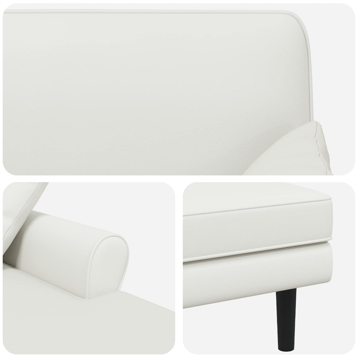 Chaise longue Wit Kunstleer
