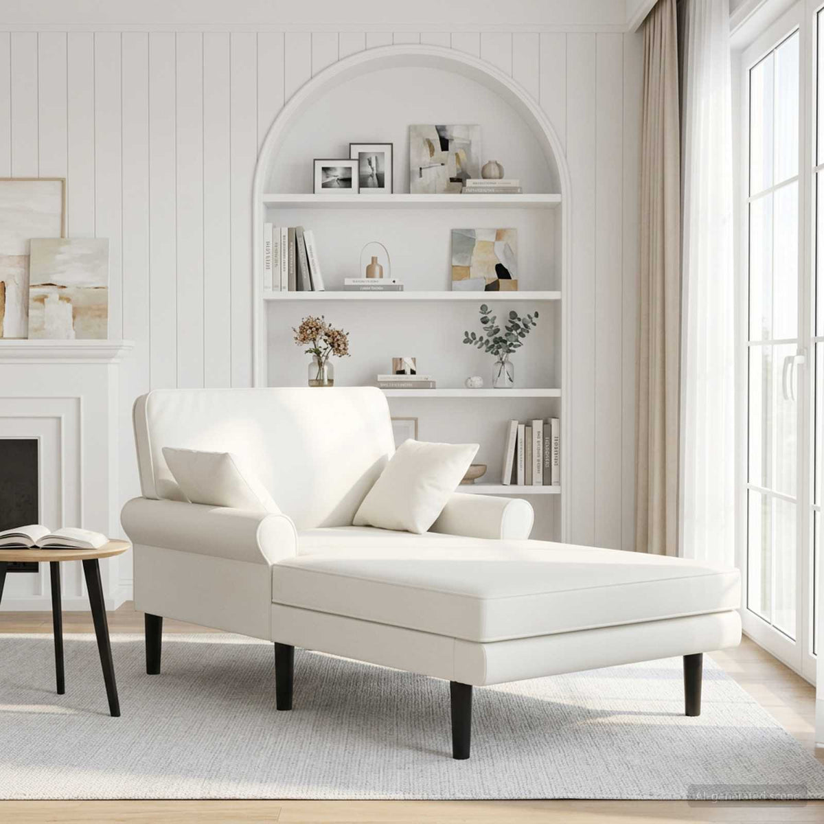 Chaise longue Wit Kunstleer