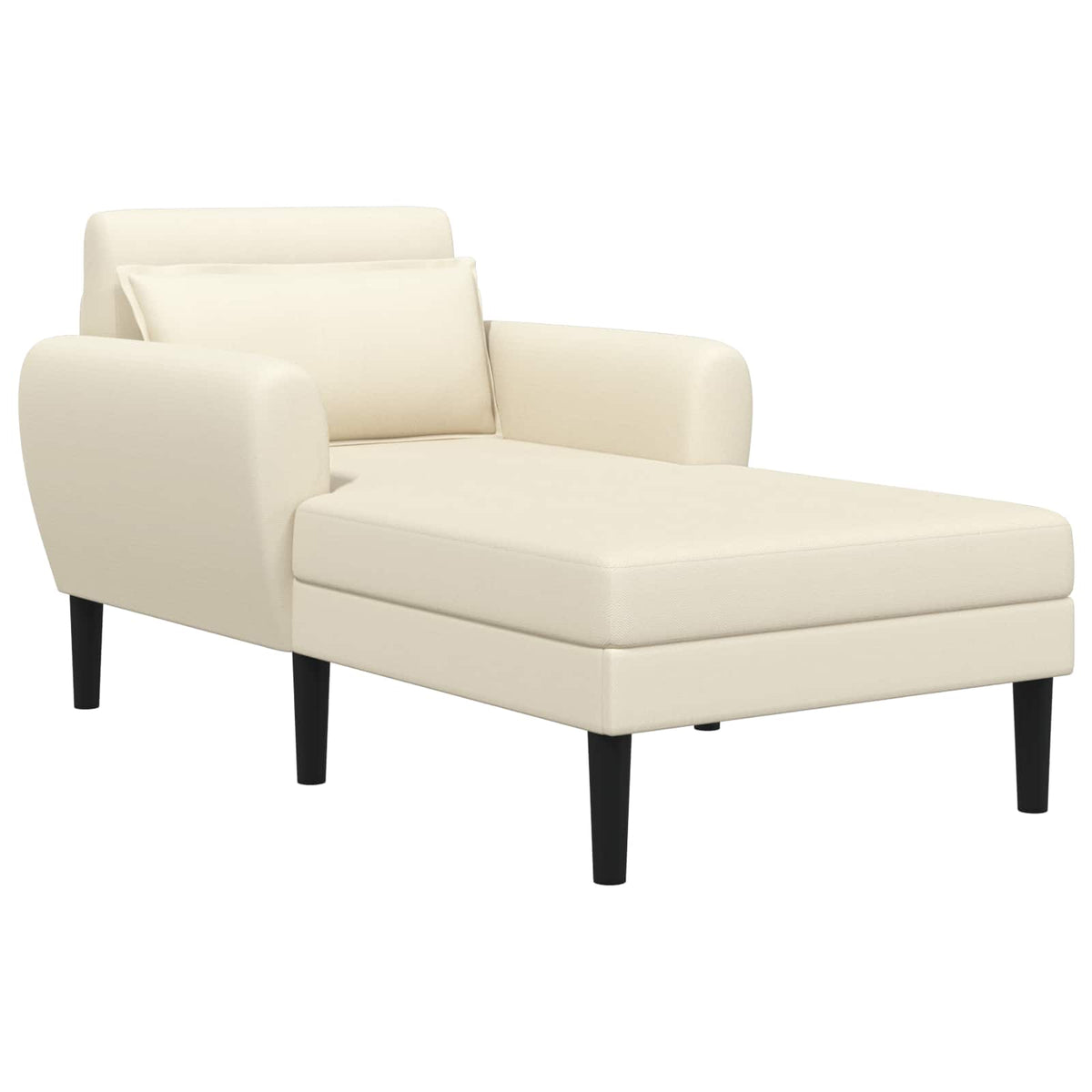 Chaise longue Crèmekleurig Grof geweven fluweel