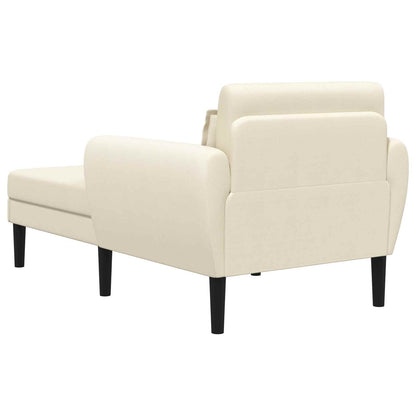 Chaise longue Crèmekleurig Grof geweven fluweel