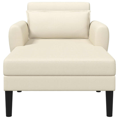 Chaise longue Crèmekleurig Grof geweven fluweel