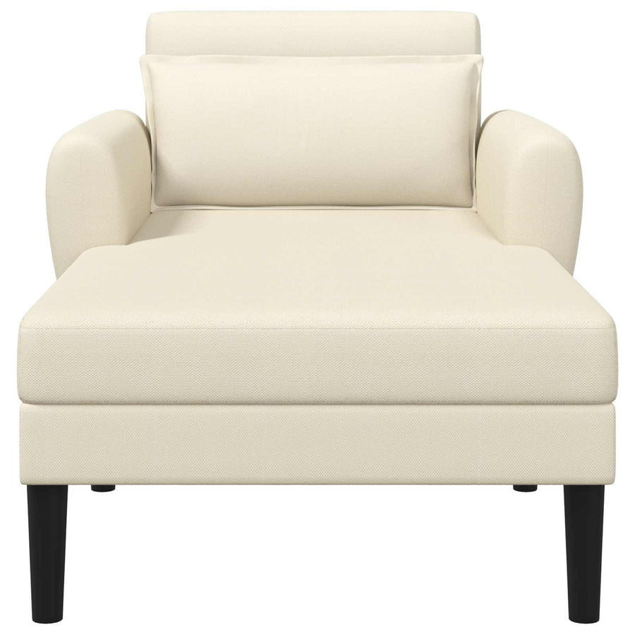 Chaise longue Crèmekleurig Grof geweven fluweel