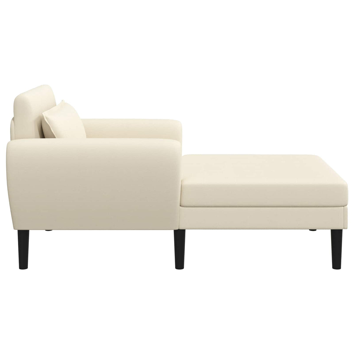 Chaise longue Crèmekleurig Grof geweven fluweel