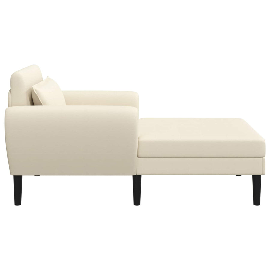 Chaise longue Crèmekleurig Grof geweven fluweel