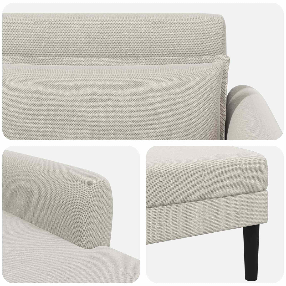 Chaise longue Havermout Grof geweven fluweel