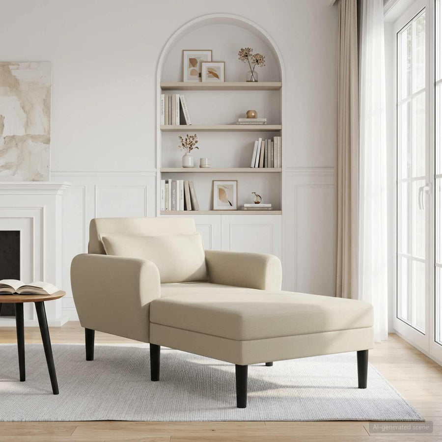 Chaise longue Zand Grof geweven fluweel
