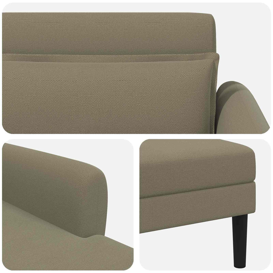 Chaise longue Kaki Grof geweven fluweel