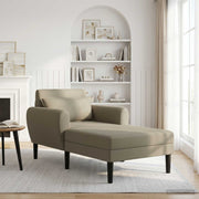 Chaise longue kaki 94x168x83 cm grof geweven fluweel