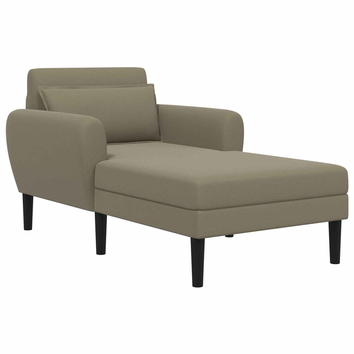 Chaise longue Kaki Grof geweven fluweel