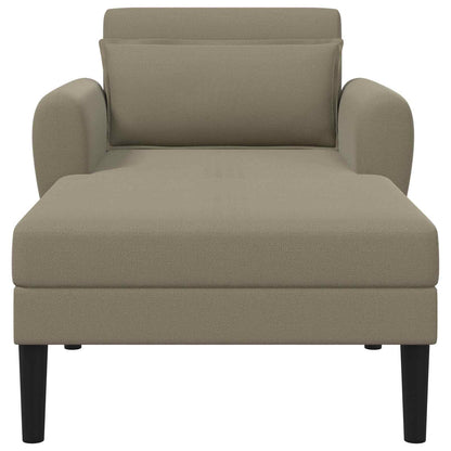 Chaise longue Kaki Grof geweven fluweel