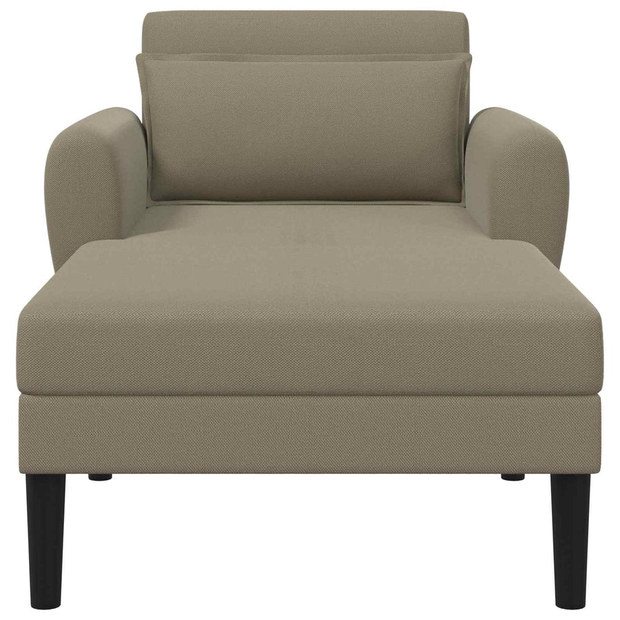 Chaise longue Kaki Grof geweven fluweel