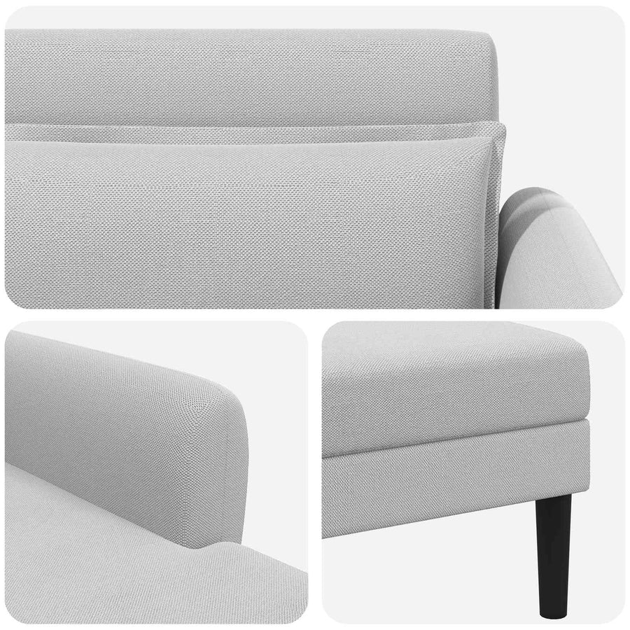 Chaise longue Lichtgrijs Grof geweven fluweel