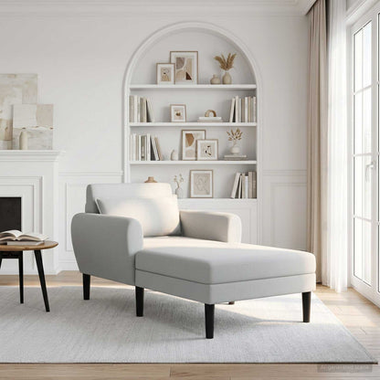 Chaise longue Lichtgrijs Grof geweven fluweel