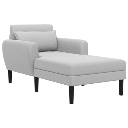 Chaise longue Lichtgrijs Grof geweven fluweel