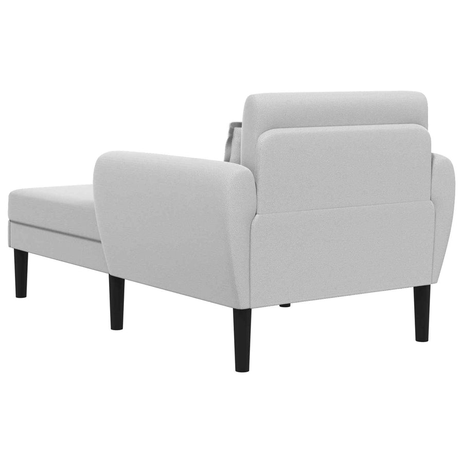 Chaise longue Lichtgrijs Grof geweven fluweel