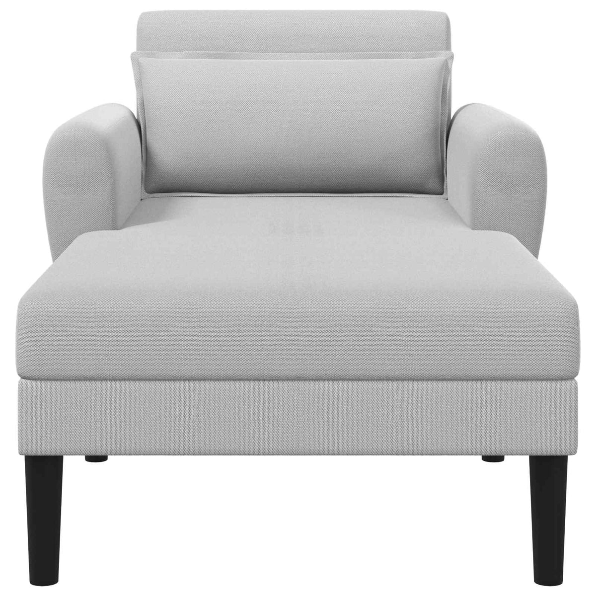 Chaise longue Lichtgrijs Grof geweven fluweel