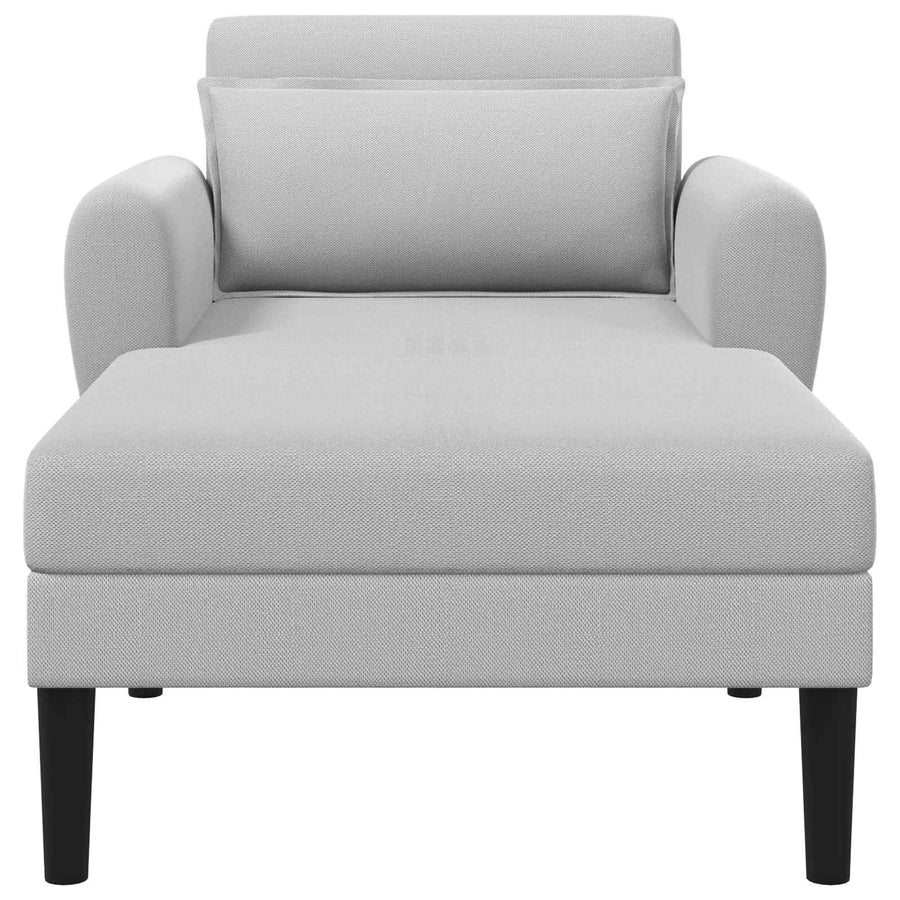 Chaise longue Lichtgrijs Grof geweven fluweel