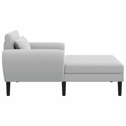 Chaise longue Lichtgrijs Grof geweven fluweel