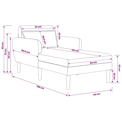 Chaise longue Lichtgrijs Grof geweven fluweel