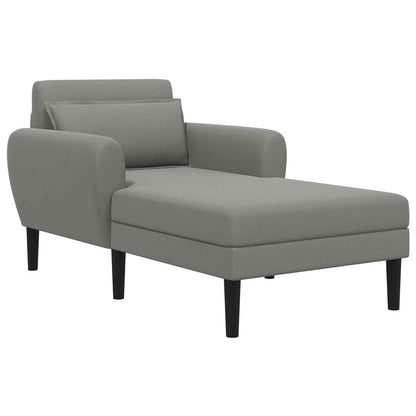 Chaise longue Donkergrijs Grof geweven fluweel