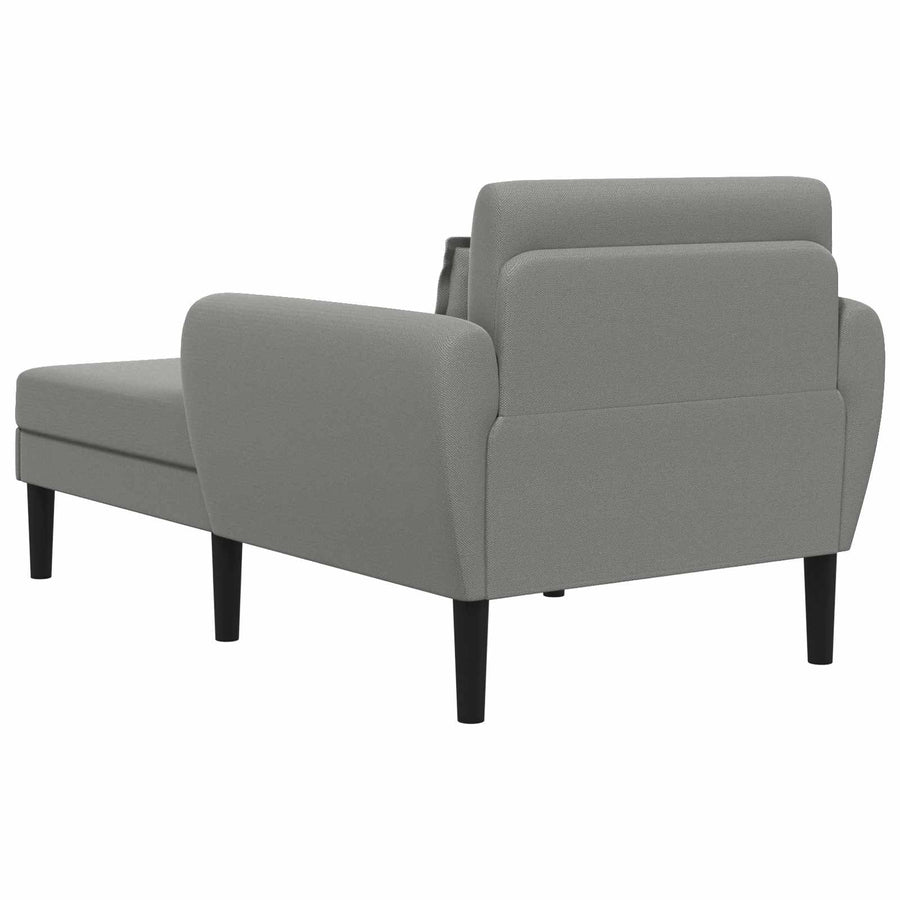 Chaise longue Donkergrijs Grof geweven fluweel