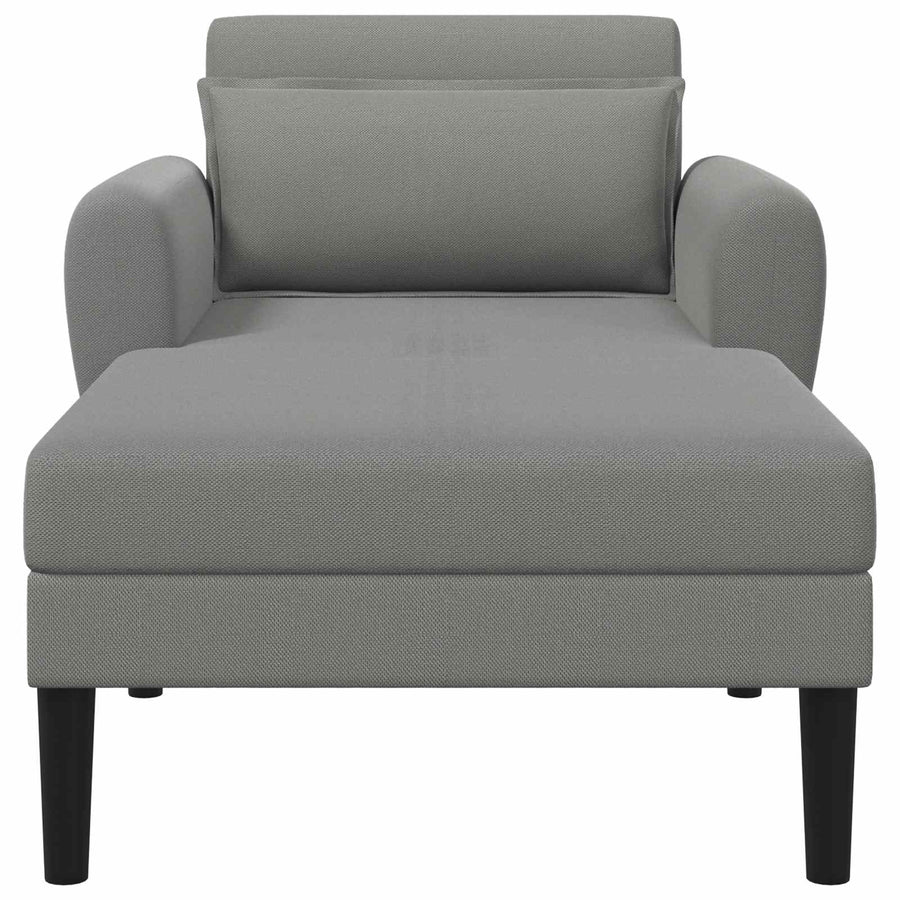 Chaise longue Donkergrijs Grof geweven fluweel