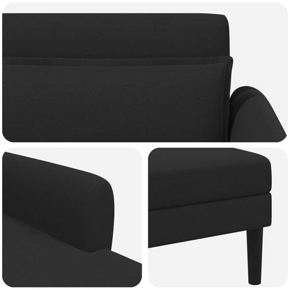 Chaise longue Zwart Grof geweven fluweel