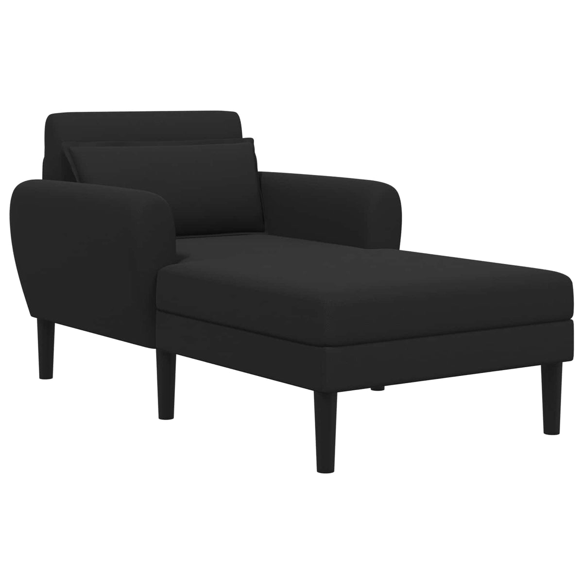 Chaise longue Zwart Grof geweven fluweel