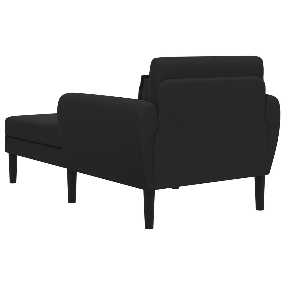 Chaise longue Zwart Grof geweven fluweel