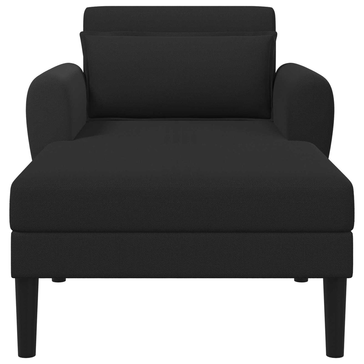 Chaise longue Zwart Grof geweven fluweel