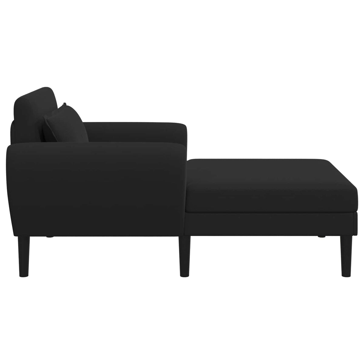 Chaise longue Zwart Grof geweven fluweel