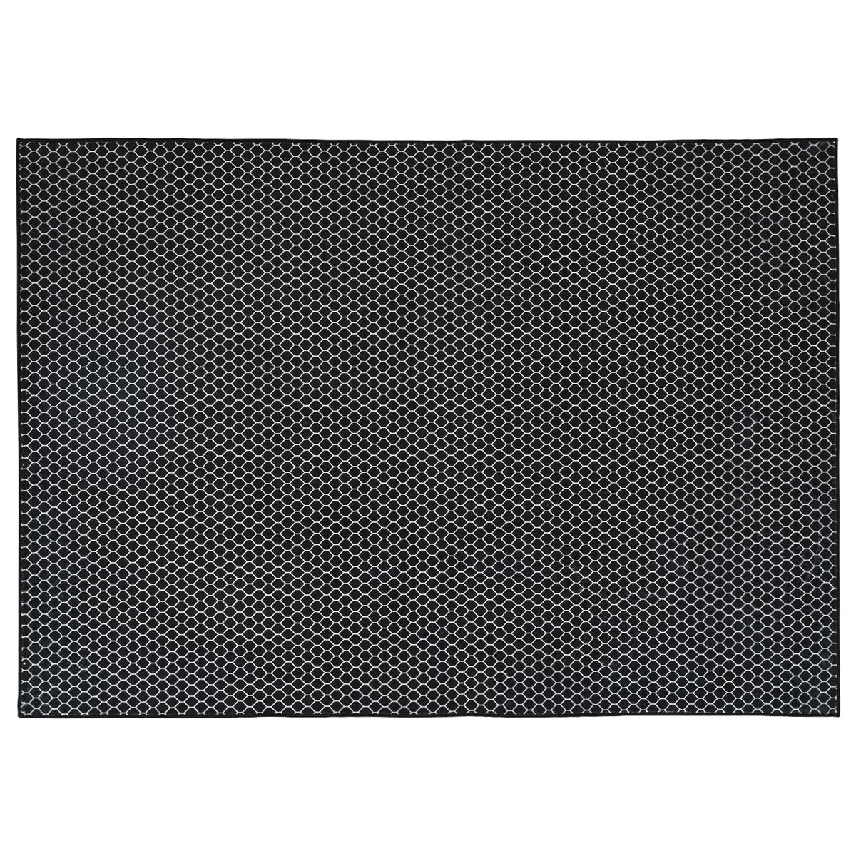 Vloerkleed ORIZ Zwart gaaspatroon 140 x 200 cm 100% polyester