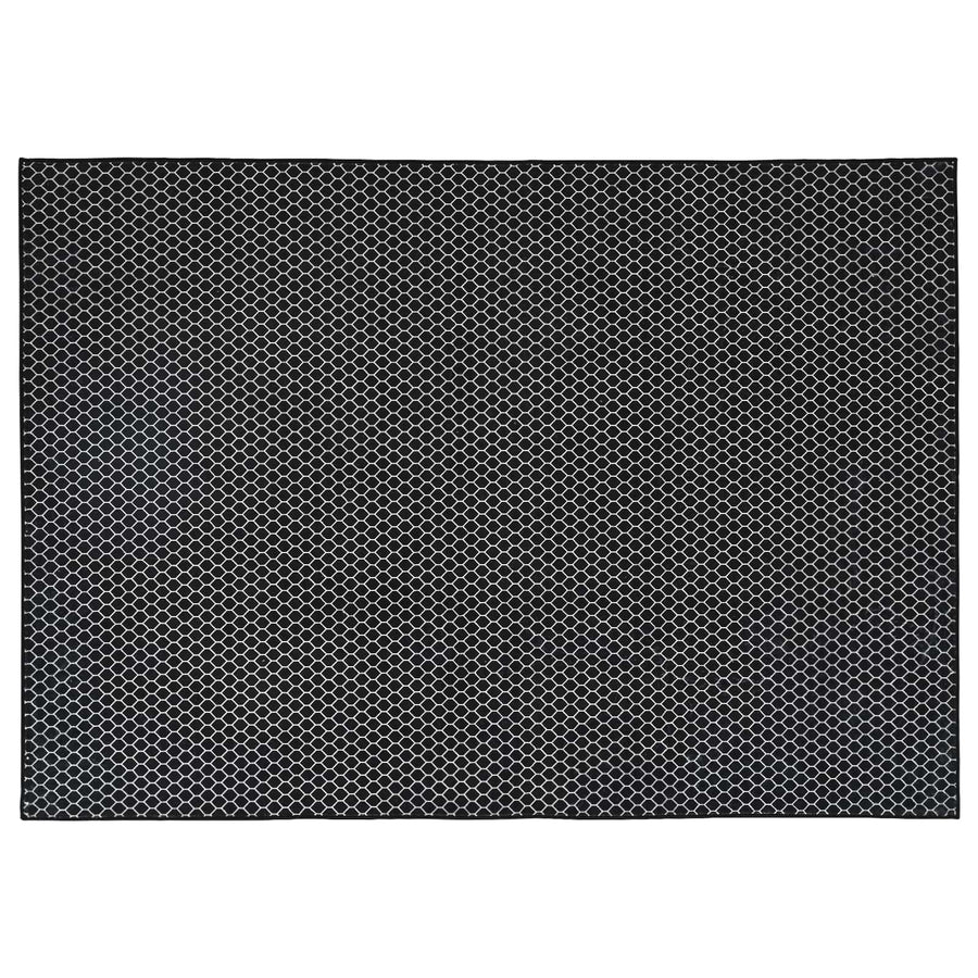 Vloerkleed ORIZ Zwart meshpatroon 300 x 400 cm 100% polyester