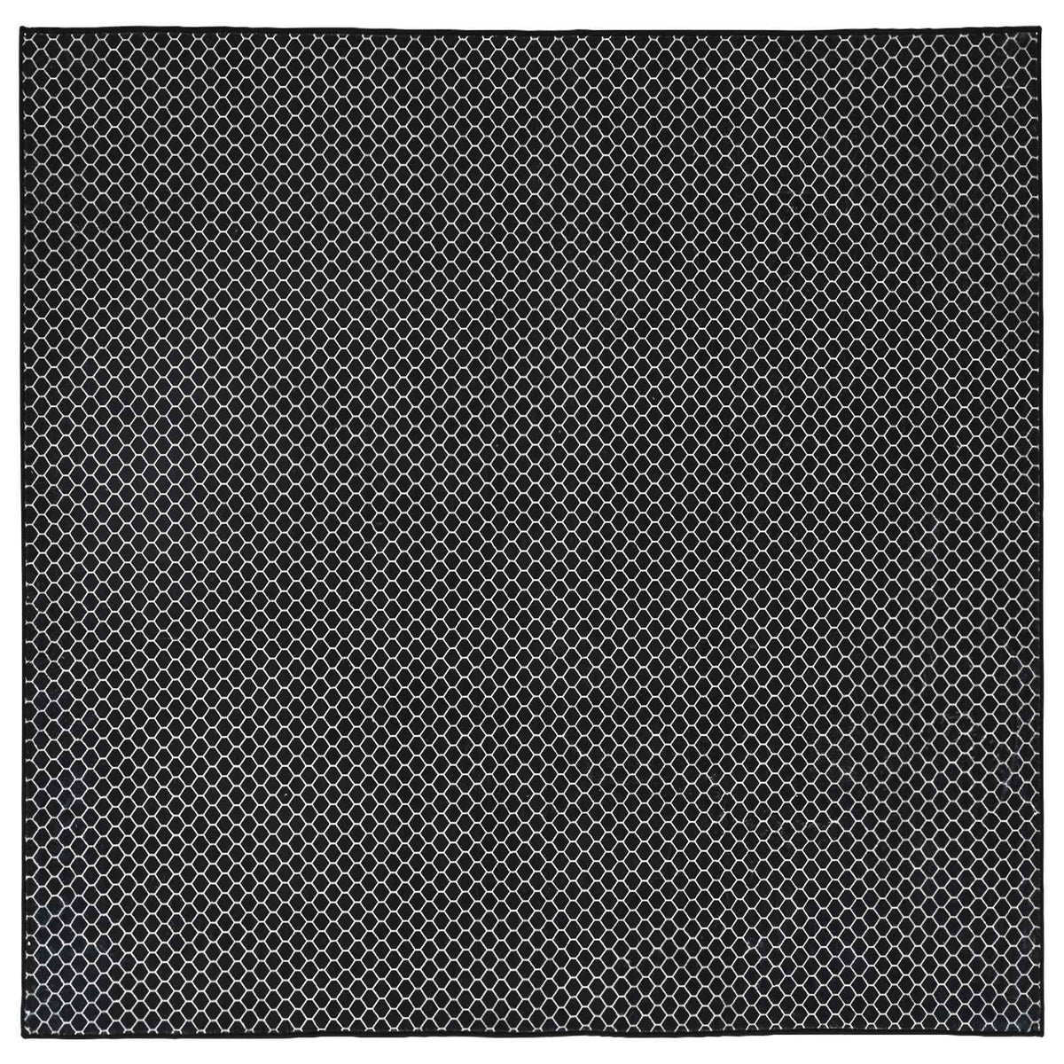 Vloerkleed ORIZ Zwart gaaspatroon 200 x 200 cm 100% polyester
